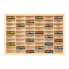 60 Grids for Hot Wheels Diecast Car Matchbox 1/64 Wooden Storage Display Rack