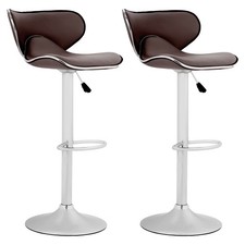FDW Set of 2 Bar Stools Counter Height Adjustable Bar Chairs with