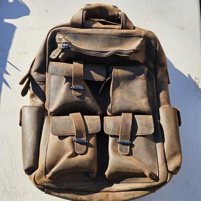 S-Zone Crazy Horse Leather-Cowhide 3-Way Carrier Backpack Business Casual Rustic