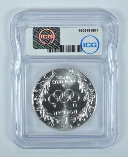 1988-D Olympic Torches Commemorative Silver Dollar MS70 ICG *8332 - Picture 2 of 5
