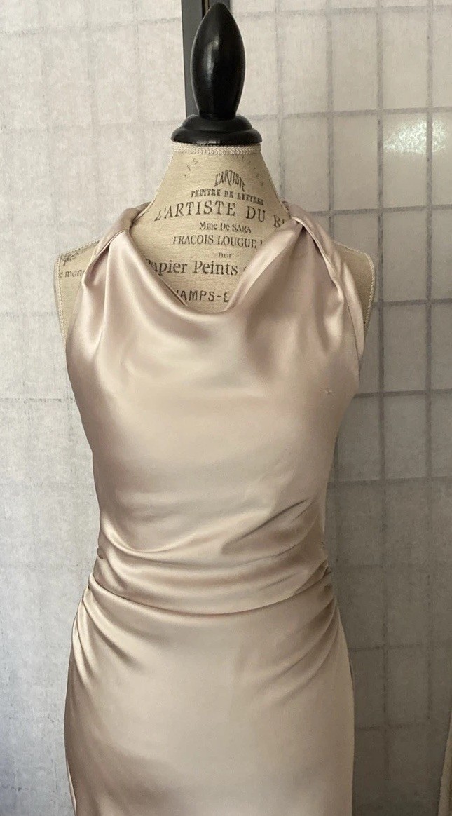 zara champagne satin dress Champagne Zara Dress Back in Stock