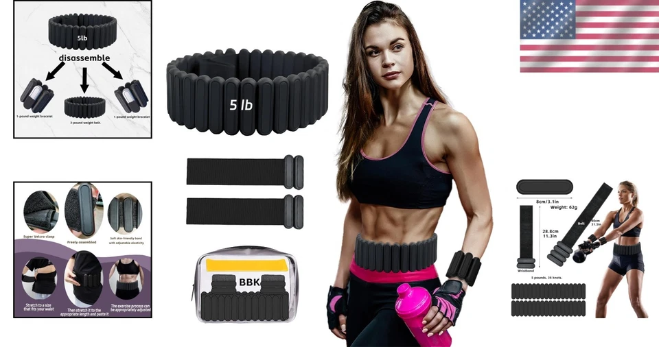 Cinto de caminhada portátil pesado com pesos removíveis - Imagem 2 de 4