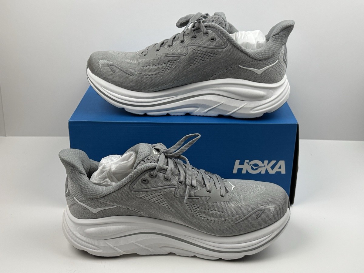 スニーカー HOKA Men Sneakers 1123112NY SLLRG GREY Hoka One Clifton 10 X-Wide Running Shoes Men's Size 14 4E