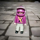 Playmobil 2006 Purple Motocross Figure with Purple Helmet Retired