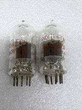 Pair NOS Raytheon Clear Top JAN CRP 5755 Audio Tubes!