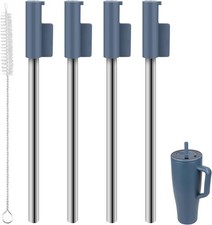 Replacement Straws Compatible With Brumate Era 40 oz Tumbler, 4-Pack, Silver 