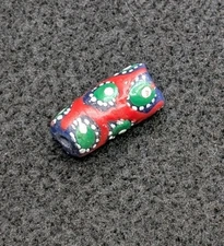 Red Green Blue Glass Millifiore Tube Trade Bead