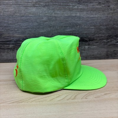 Vintage Newport Hat Cap Snap Back Green Neon Nylon Cigarette
