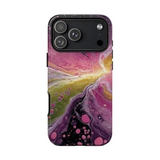 Phone Ink - Case for iPhone/Galaxy/Pixel - Pink Abstract Cosmic Paint