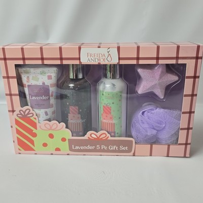 Freida And Joe Lavender Bath Gift Set 5 Piece Shower Gel Lotion Scrub Luxury