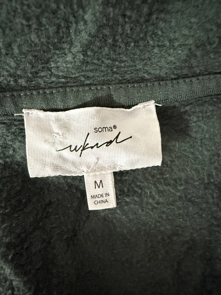 SOMA Verde Con Capucha Super Suave Estilo Abierto Ropa de Salón Cárdigan Suéter M Foto 4 de 4