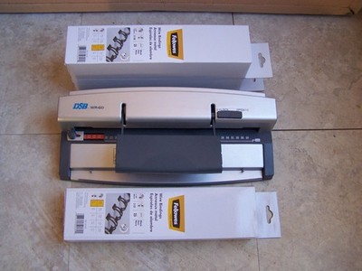 DSB WS60 Wire Binding Machine w/3 Boxes of Fellowes Binding Wires 2-3/8 & 1- 1/4
