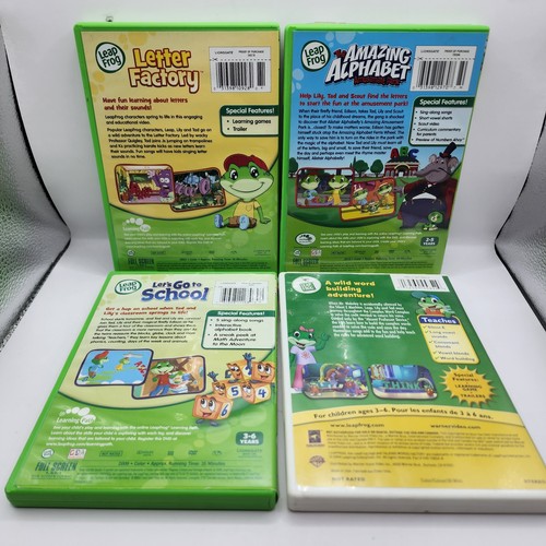 4 LeapFrog Educational DVDs Lot Preschool Early Reading Skills Leap Frog - Picture 2 of 2