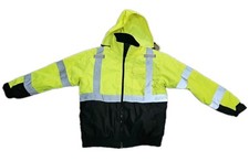 HIGH VISIBILITY ERGODYNE INSULATED REFLECTIVE ROAD WORK SAFETY Jacket LARGE