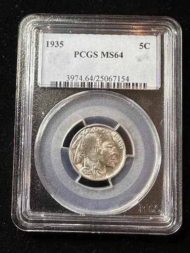 1935 P PCGS MS64 Buffalo Nickel 5c US Mint 1935-P MS-64 Blast White!!!