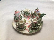 Vintage Hummingbird Mini Tea Set Collectible Decor Popular Imports Floral