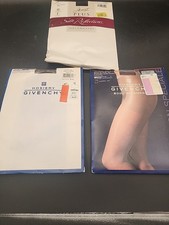 Lot of 3 New Vtg Pantyhose Plus Sz-2 Givenchy-1 Hanes Silk Reflections Onyx