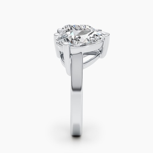 Diamond Ring VS1 E IGI Certified Heart 4 Ct lab created 2Stone 14K White Gold - Picture 11 of 13