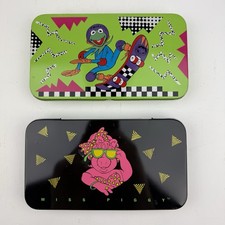 Estuche de suministros de escritura arte lápiz metal Muppets Miss Piggy Kermit the Frog 1989