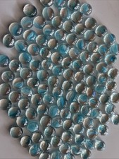 1 Lb Flat Glass Blue Swirl Marbles Vase Filler Pebbles Mini Aquarium Floral Fill