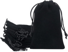20Pcs Velvet Bags with Drawstrings, 4X6Inch Gift Bags Black Velvet Jewelry Pouch