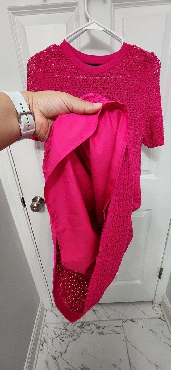 banana republic pink sweater dress Banana Republic Mauve / Salmon Pink Cotton Sweater Dress Size Med Bell Sleeves