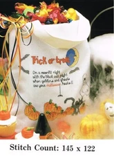 TRICK OR TREAT BAG   CROSS STITCH  PATTERN ONLY -   3AM 