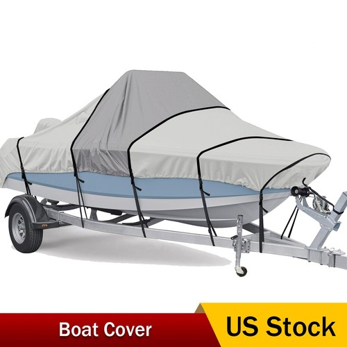 Trailerable 1200D Heavy Duty Center Console Boat Cover 17-19ft with Motor Cover - Picture 10 of 12