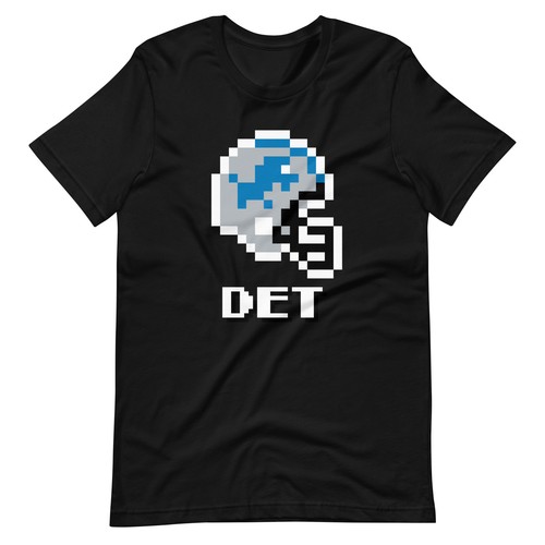 Casco de fútbol americano vintage Detroit Lions NES 8 bits Tecmo Super Bowl camiseta retro - Imagen 2 de 13