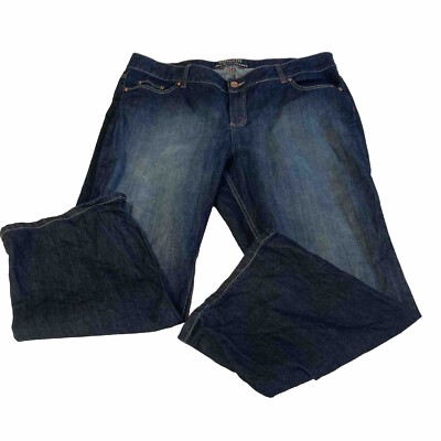 Riders By Lee Premium Women's Jeans Plus Sze 22W P Blue Denim Sticthed