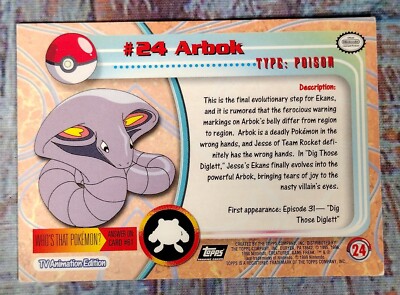 【CGC7.5】アーボック 英語 topps chrome POKEMON TV Topps Pokemon Card #24 ARBOK TV Animation Edition 1998 | eBay
