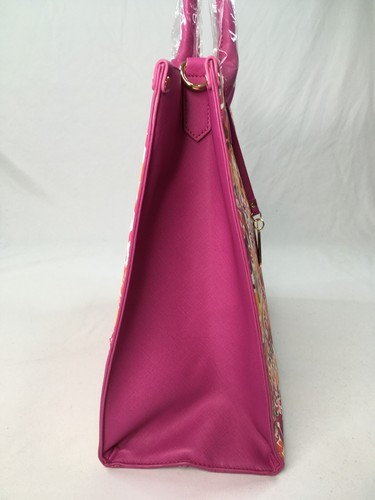 Trina Turk Purse Tote Marjorelle Garden With Stripe Pink Orange - MSRP $245 - Picture 5 of 19