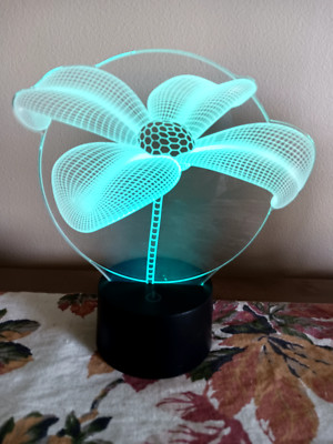 3D Lotus Flower Shape Night Light USB 7 Color Change LED Table Lamp