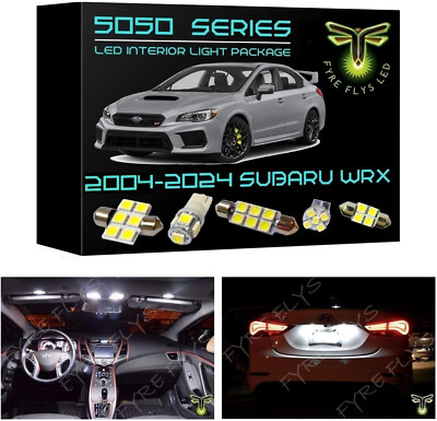 White LED Interior Lights Package Kit for 2004-2023 2024 Subaru WRX 5050 Series
