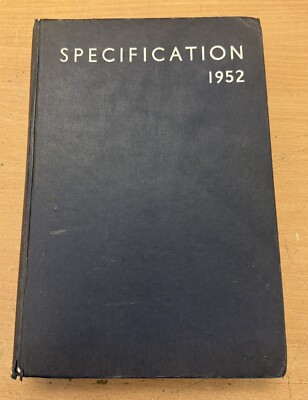 Specification 1952 Reference Book For Architects, Surveyors, Municipal Engineers