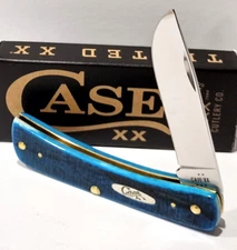 Case XX USA Caribbean Blue Bone Stainless Steel Sod Buster Jr Pocket Knife 25590