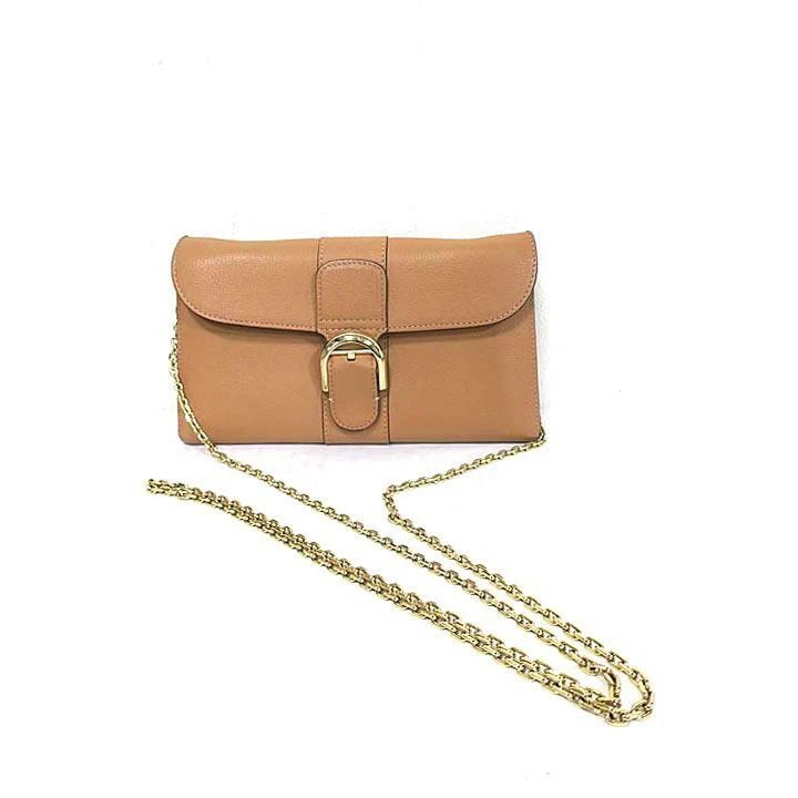 DELVAUX leather shoulder bag Brillon chain wallet beige color W20.5 x  W11.5cm