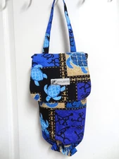 Hawaiian Print Bag Dispenser Blue Turtles  Made in Hawaii