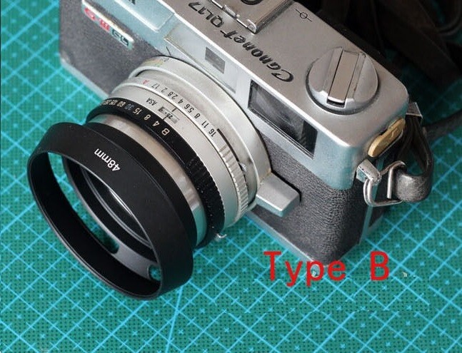 48mm Lens Hood Metal Vented Screw In Thread + 55mm Cap Canon