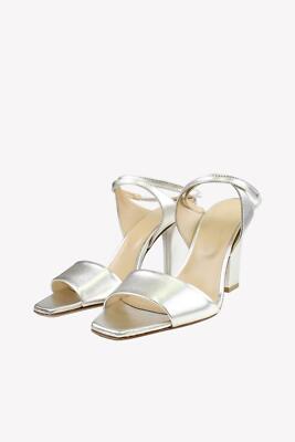 Aeyde Damen Schuhe Sandalen Gr. 41 Silber Leder Sommer Sandaletten