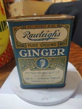 Vintage 1930s Rawleighs Pure Ground Ginger Spice Tin Advertising Can