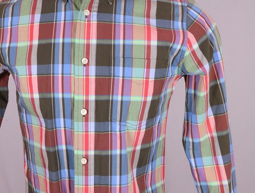 JACK SPADE Men’s Small Cotton Sport Shirt -Green Blue Red Multi Plaid - Picture 3 of 11