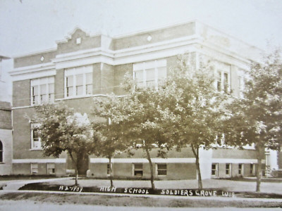 Crawford County WI Real Photo Postcard Soldiers Grove High School RPPC 1911