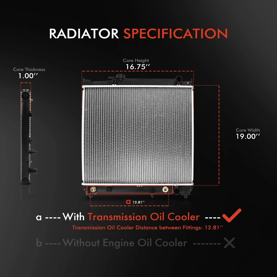 Nuevo radiador de aluminio para Geo Tracker Suzuki Sidekick 1993-1998 transmisión automática Foto 2 de 4