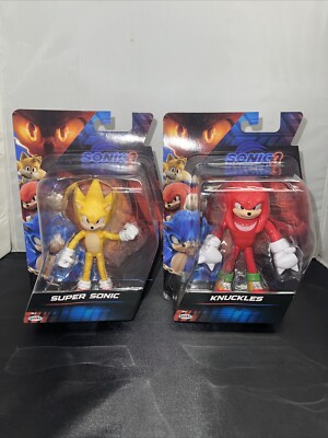 G1N  Super Sonic The Hedgehog 3 MOVIE Knuckles 5 inch Figures Wave 2 EXCLUSIVE R
