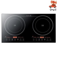 Encimera de Inducción Portátil 2400W Doble Cocina Quemador Estufa Placa Caliente