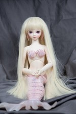 Doll Wig Very Long Style Mio - Flaxen Blonde BJD 6-7" and 8-9" Size