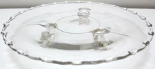 Vintage Fostoria Glass Century 3 Toed Tidbit Bonbon Serving Dish Plate 8 1/4" D