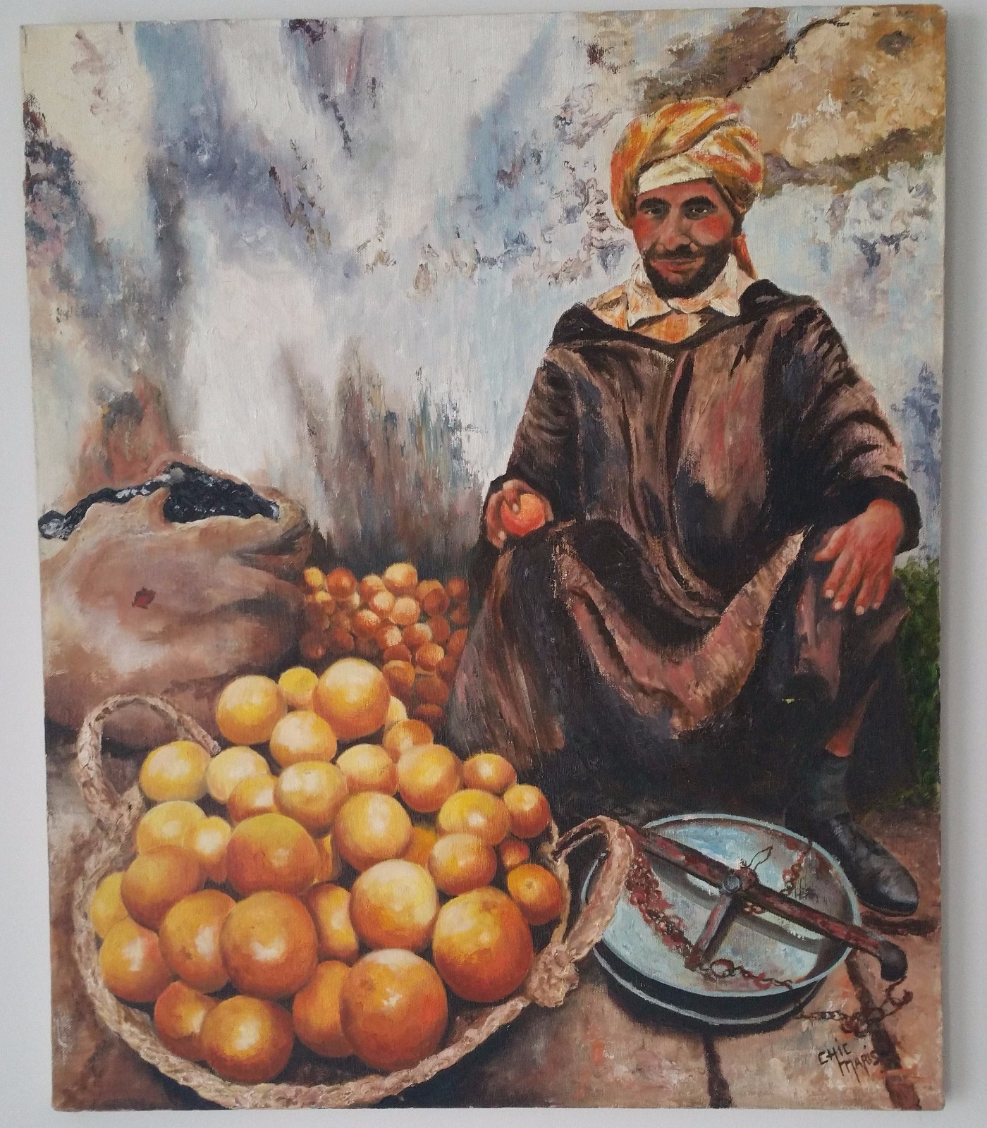 Realism Oil Painting on Canvas Signed by Chic Maris