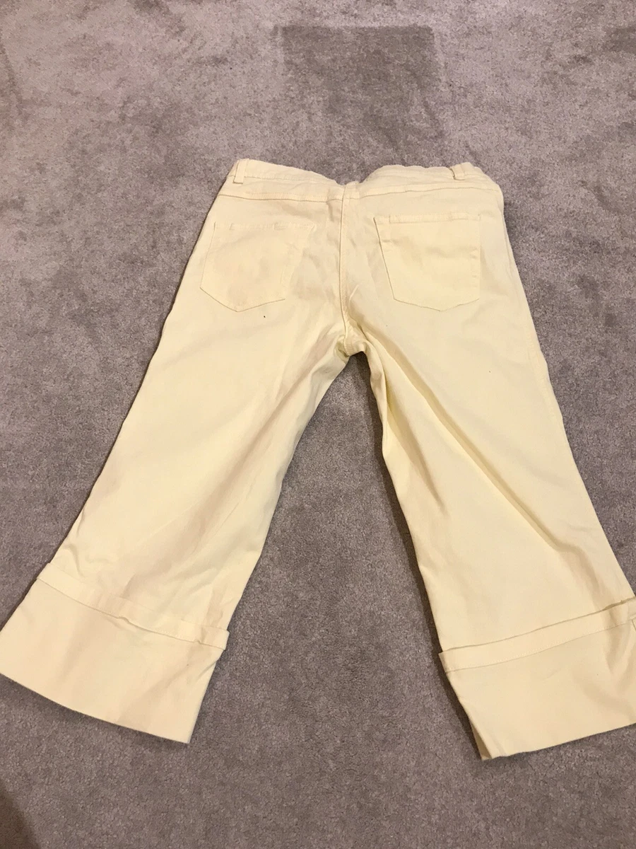 ladies papaya lemon cropped trousers size 12 eBay